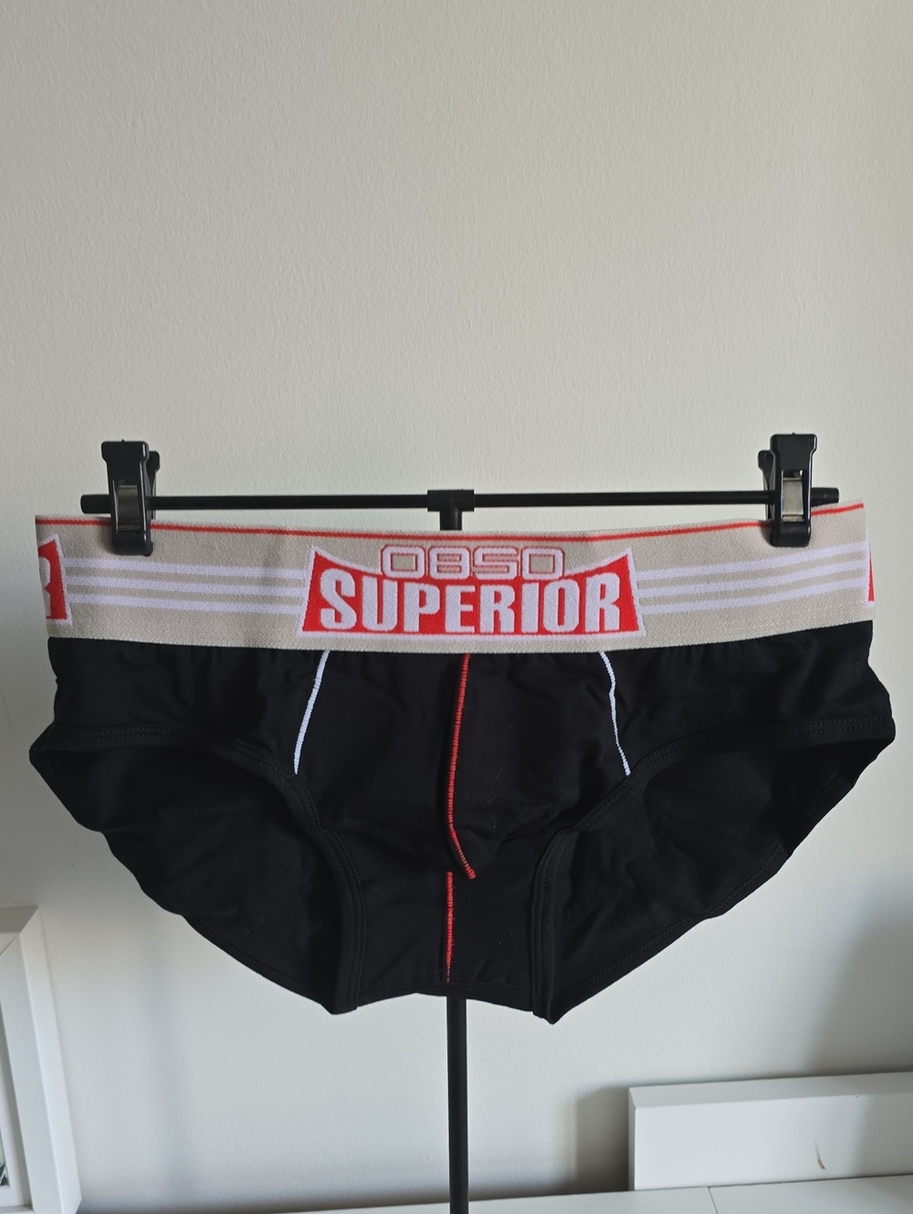 Superior Men’s Black Briefs with Contrast Waistband